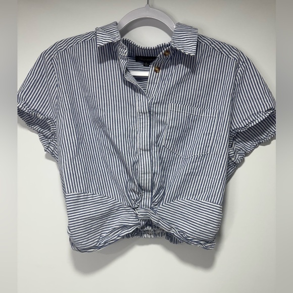 Shinestar Blouse Womens large   Vneck Elastic Short Sleeve 100% Cotton - Picture 7 of 9